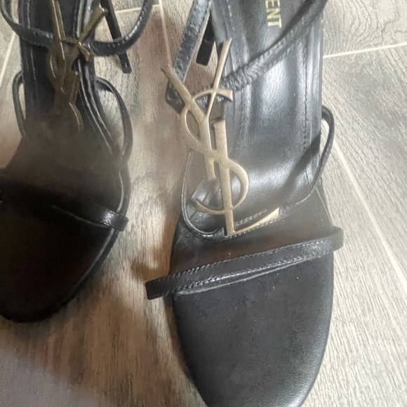 Saint Laurent Black Strappy Heels - Picture 7 of 11